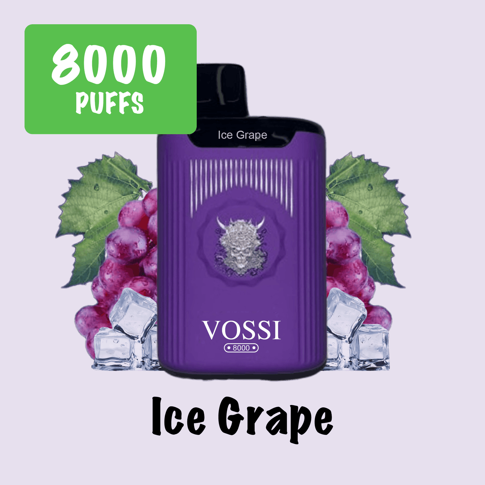 ICE GRAPE – VOSSI – 8000 PUFFS